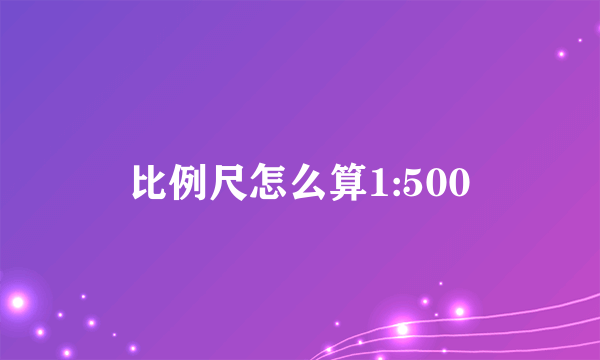 比例尺怎么算1:500