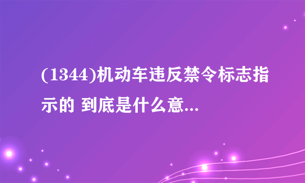 (1344)机动车违反禁令标志指示的 到底是什么意思？？明确点。我1个月居然给了我12张电子罚单。