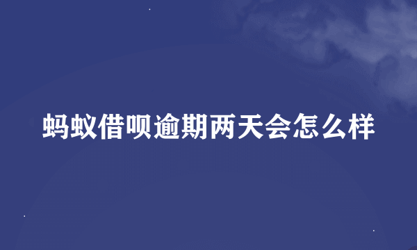 蚂蚁借呗逾期两天会怎么样