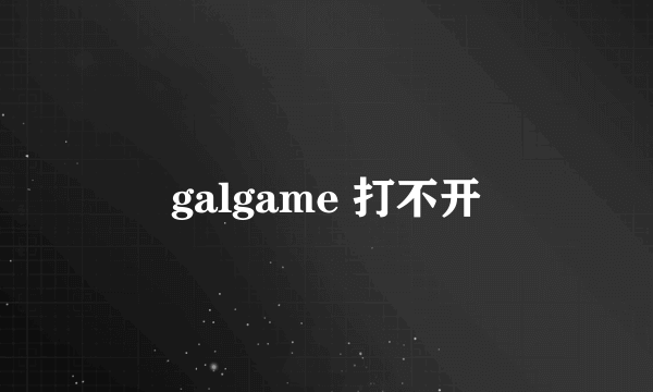 galgame 打不开