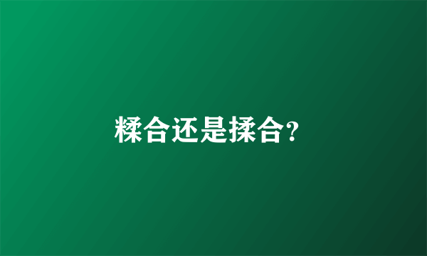 糅合还是揉合？