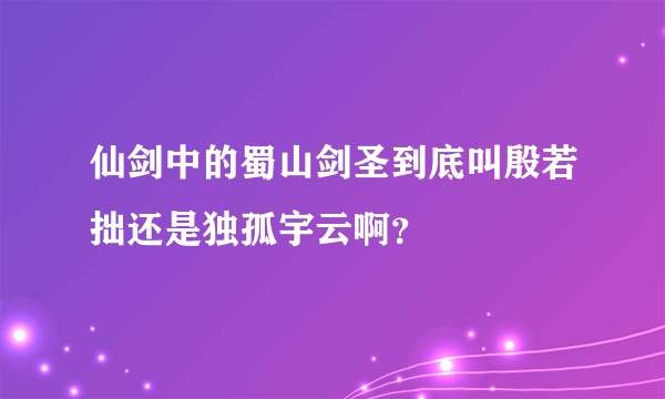 仙剑中的蜀山剑圣到底叫殷若拙还是独孤宇云啊？