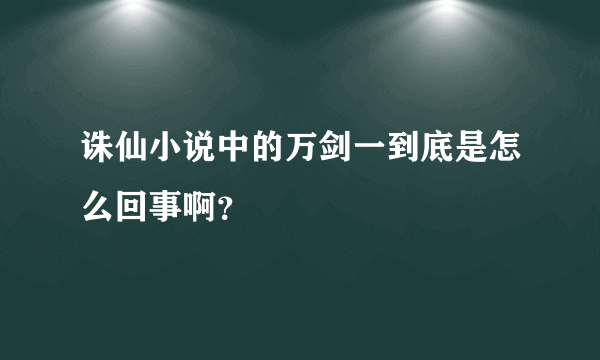 诛仙小说中的万剑一到底是怎么回事啊？