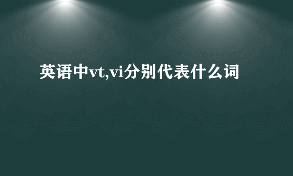 英语中vt,vi分别代表什么词