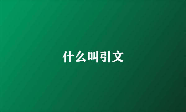 什么叫引文