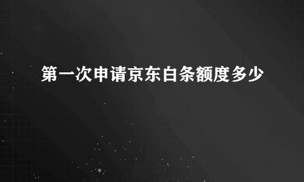 第一次申请京东白条额度多少