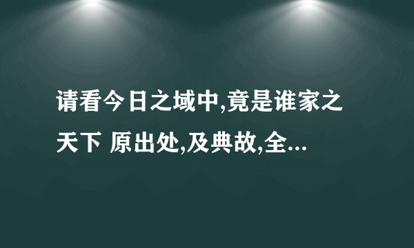 请看今日之域中,竟是谁家之天下 原出处,及典故,全方位和它有关系的,