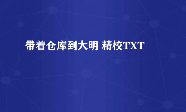 带着仓库到大明 精校TXT