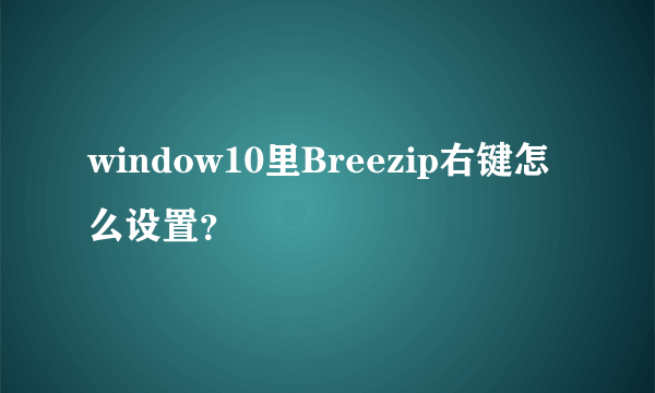 window10里Breezip右键怎么设置？