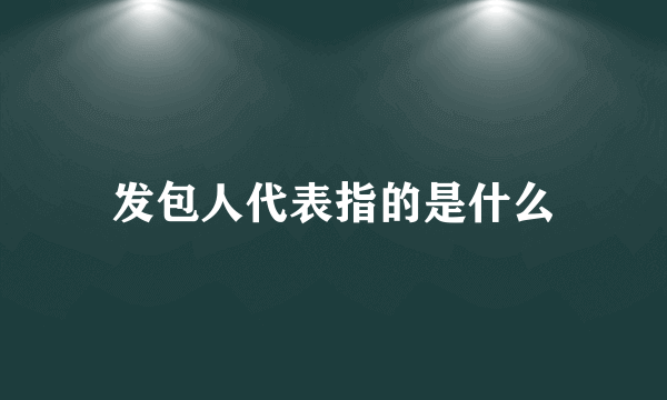 发包人代表指的是什么