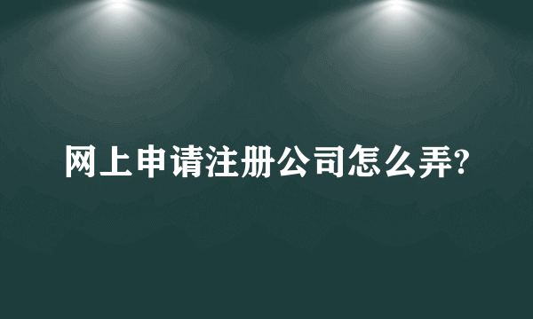 网上申请注册公司怎么弄?