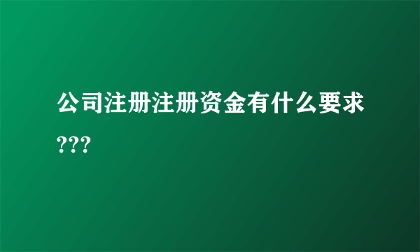 公司注册注册资金有什么要求???