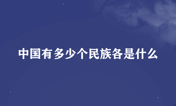 中国有多少个民族各是什么