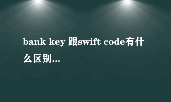 bank key 跟swift code有什么区别？bank key就是银行行号吗？