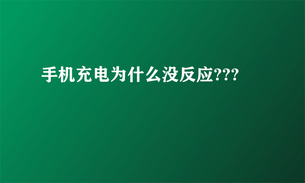 手机充电为什么没反应???