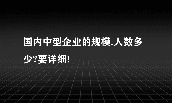 国内中型企业的规模.人数多少?要详细!