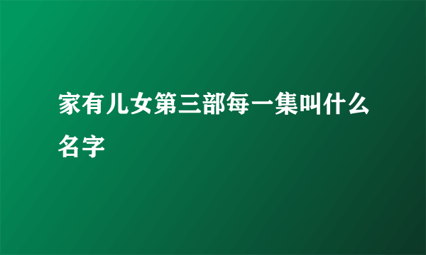 家有儿女第三部每一集叫什么名字