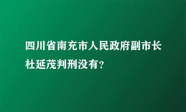 四川省南充市人民政府副市长杜延茂判刑没有？