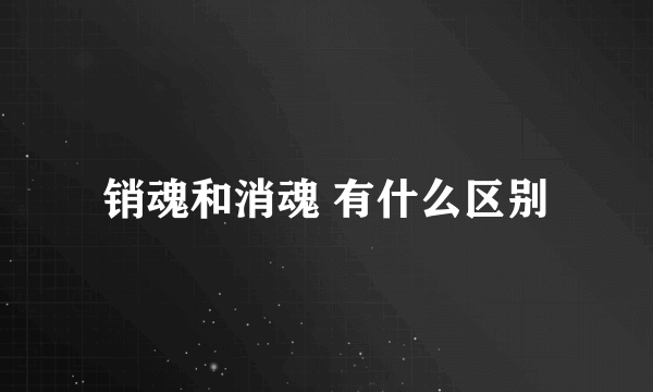 销魂和消魂 有什么区别