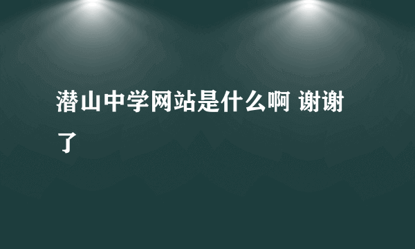 潜山中学网站是什么啊 谢谢了