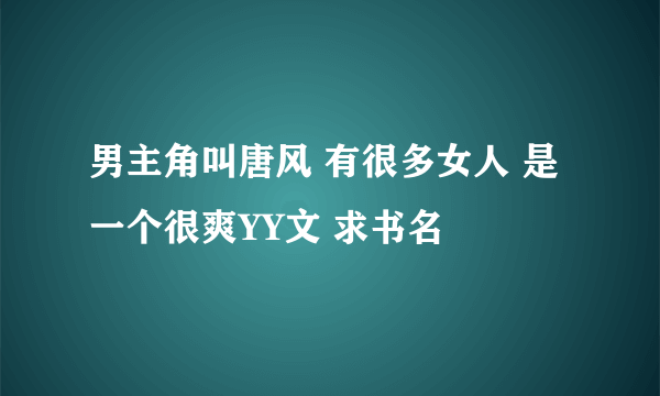 男主角叫唐风 有很多女人 是一个很爽YY文 求书名