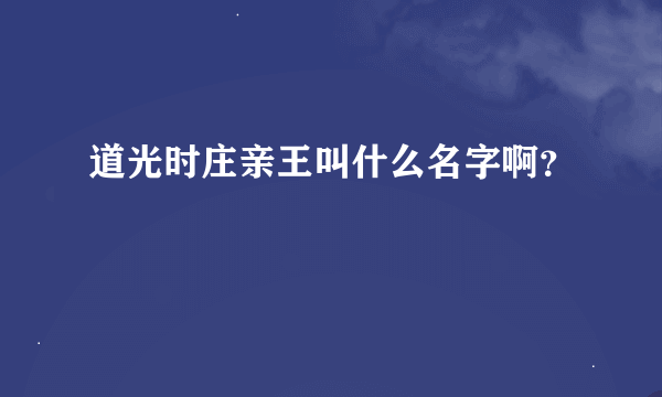 道光时庄亲王叫什么名字啊？