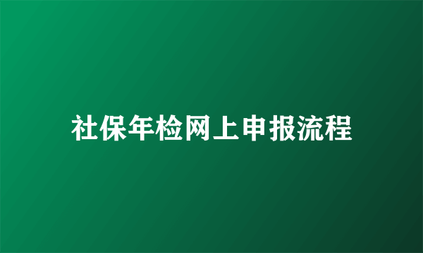 社保年检网上申报流程