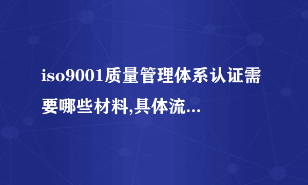 iso9001质量管理体系认证需要哪些材料,具体流程是什么？