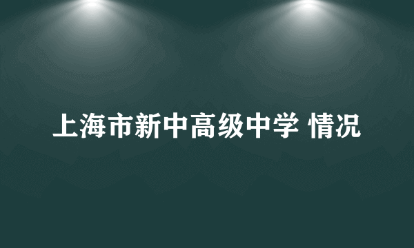 上海市新中高级中学 情况