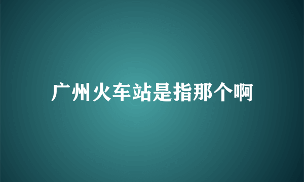 广州火车站是指那个啊