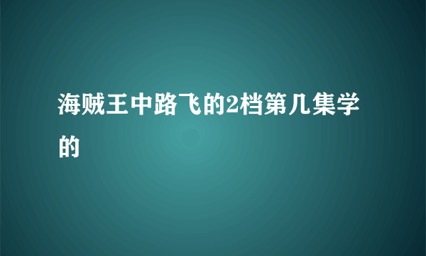 海贼王中路飞的2档第几集学的