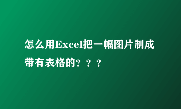 怎么用Excel把一幅图片制成带有表格的？？？