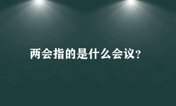 两会指的是什么会议？