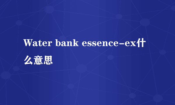 Water bank essence-ex什么意思