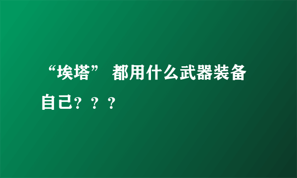 “埃塔” 都用什么武器装备自己？？？