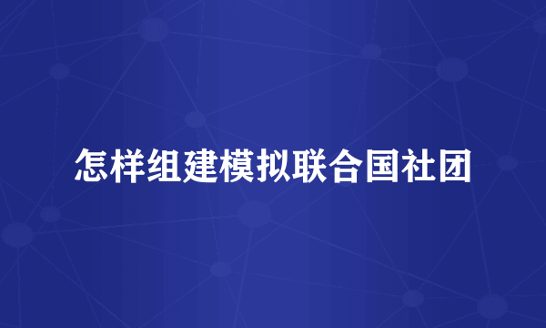 怎样组建模拟联合国社团