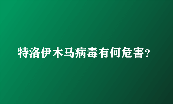 特洛伊木马病毒有何危害？