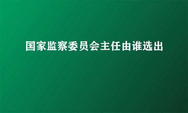 国家监察委员会主任由谁选出