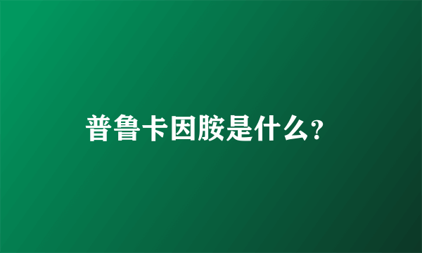 普鲁卡因胺是什么？