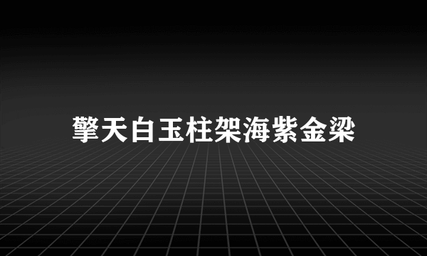 擎天白玉柱架海紫金梁