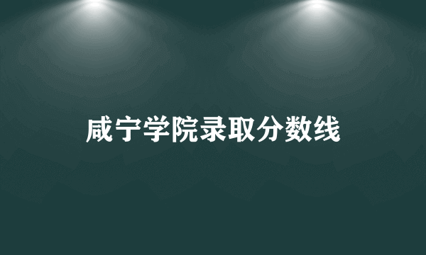 咸宁学院录取分数线