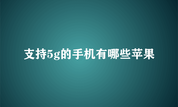 支持5g的手机有哪些苹果