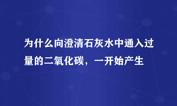 为什么向澄清石灰水中通入过量的二氧化碳，一开始产生