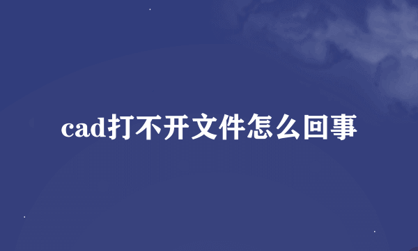 cad打不开文件怎么回事