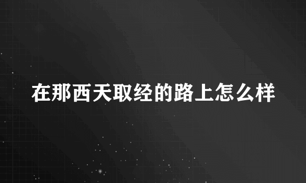 在那西天取经的路上怎么样