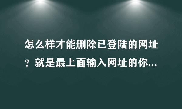 怎么样才能删除已登陆的网址？就是最上面输入网址的你一栏里。