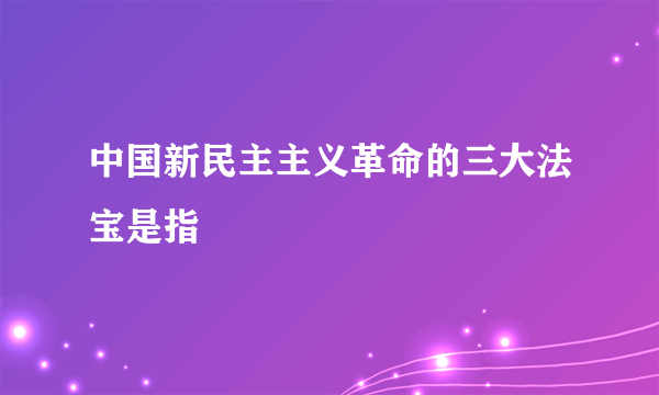 中国新民主主义革命的三大法宝是指