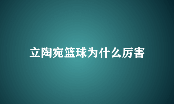 立陶宛篮球为什么厉害