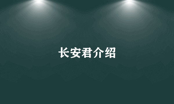 长安君介绍