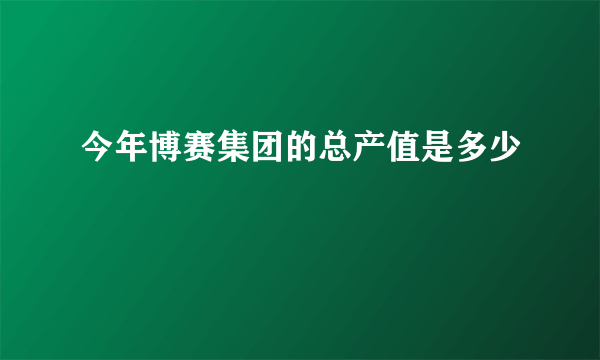 今年博赛集团的总产值是多少